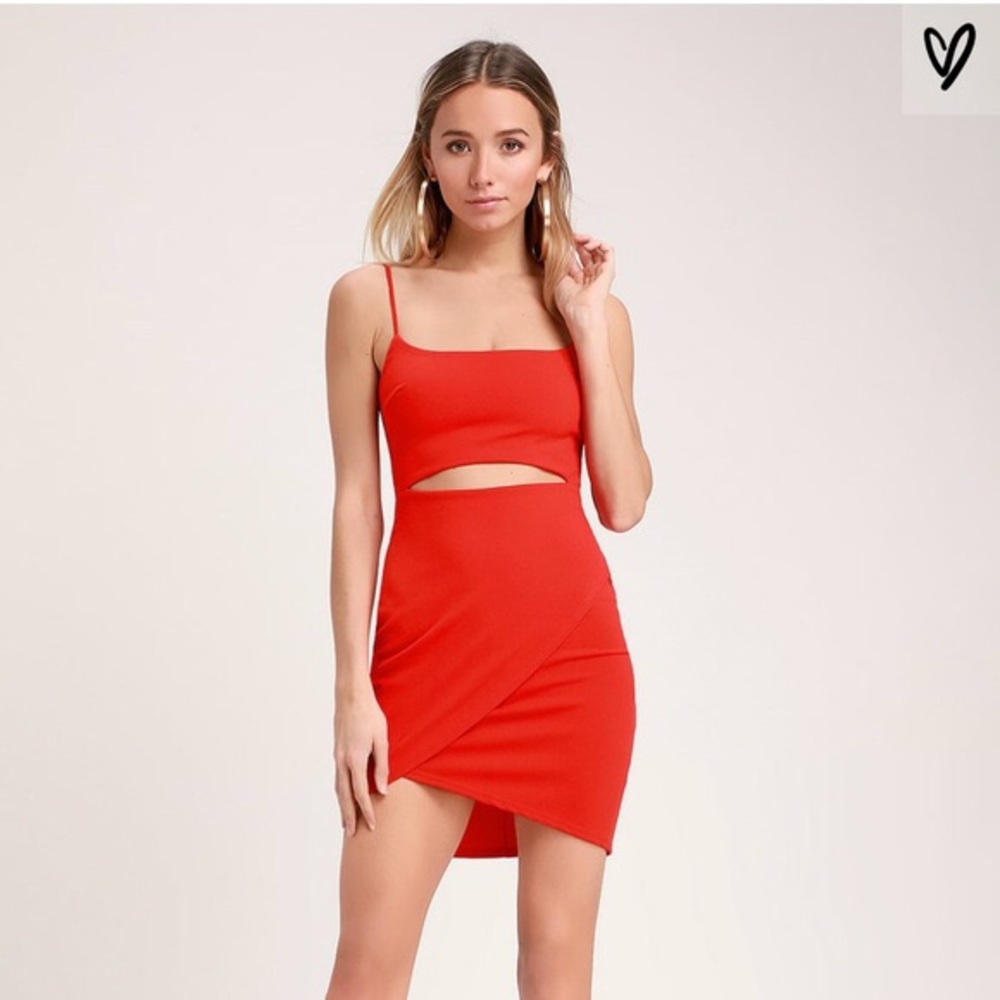 Lulu’s Cutout On the Town Red Mini Dress